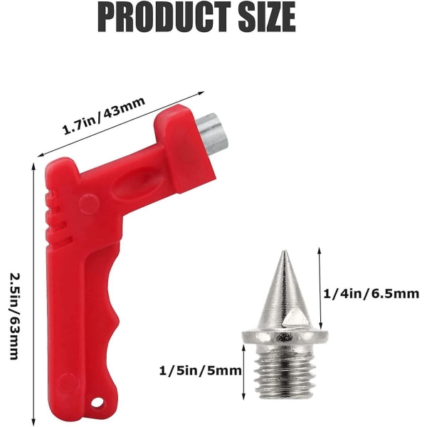 Spikar för löparskor, 1/4 spikar i rostfritt stål för terränglöpning med spiknyckel, ersättning för löpning, vandring, höjdhopp, cros