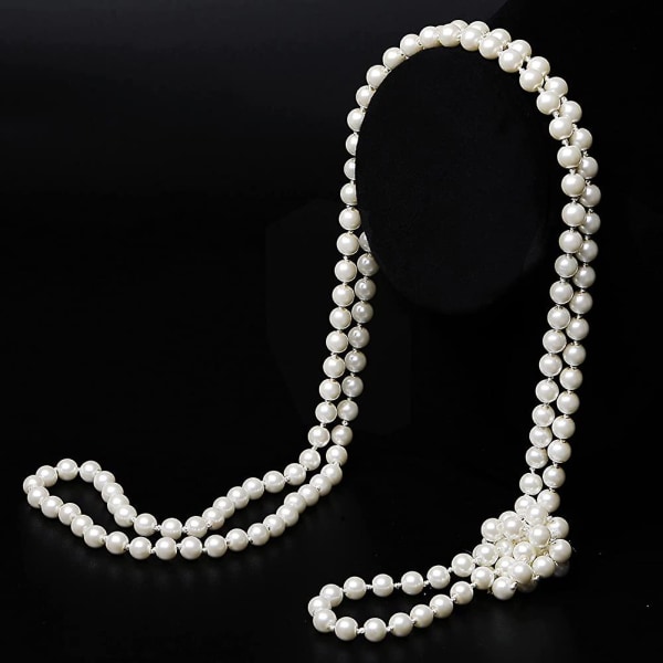 Long Knot Pearl Necklace 1920-talsimitation Pearl Necklace 49" And 59" Flapper Acsergery Gift