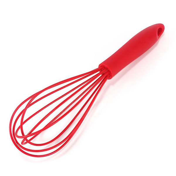 Silikonvisp, tykk rustfri ståltråd inni - Varmebestandige kjøkkenvisper for non-stick kokekar, ballong eggvisp for visping