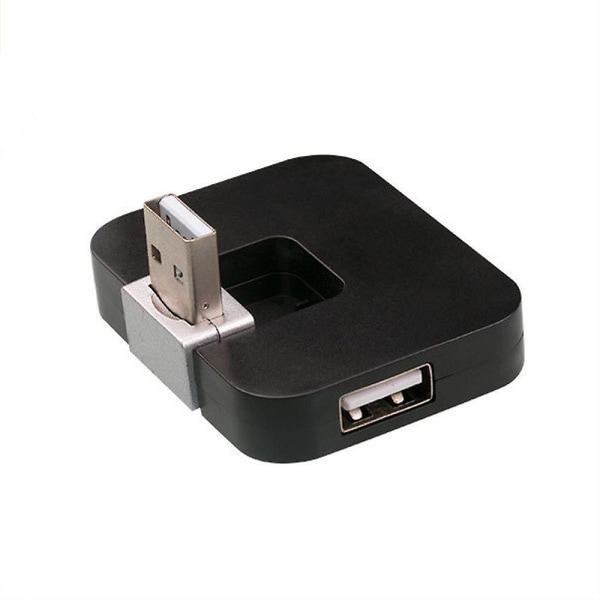 Roterande USB 2.0 Hub USB Till USB Splitter (svart)