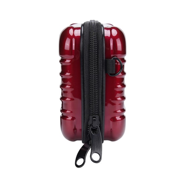 BAELLERY N1202 Randig design ABS+PC hårt skal crossbody väska bärbar kosmetika telefon förvaringsväska Wine Red