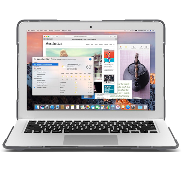 Kova PC Naarmuuntumaton Läppärikotelo MacBook Air 13\" A1466 / A1369 -malleille, Suojaava Kannettavan Tietokoneen Jalustakotelo Grey