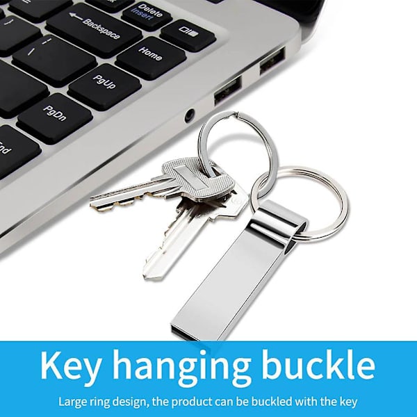 USB-muistitikku 2.0 tietokoneelle/kannettavalle, ulkoinen tiedontallennuslaite, muistitikku, tallennustila valokuvien/videoiden/musiikin/tiedostojen tallentamiseen silver grey 64GB