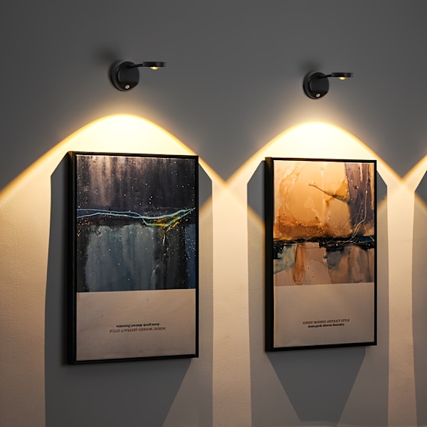 1 st. Laddningsbar Trådlös Kroppsdetekterande LED-Vägglampa, Justerbar Vinkel Och Ljusstyrka, Lämplig För Korridorer, Gallerier