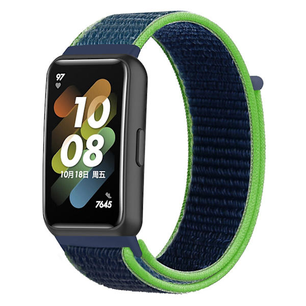 Nyloninen kellon ranneke Huawei Band 7:lle, säädettävä lenkkikiinnitys, vaihdettava urheiluranneke Green Blue