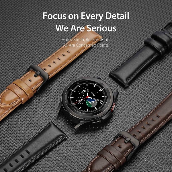 20mm PU-läderklockarmband för Samsung Galaxy Watch3 41mm/Watch 6 40mm/44mm/Watch6 Classic 43/47mm Coffee