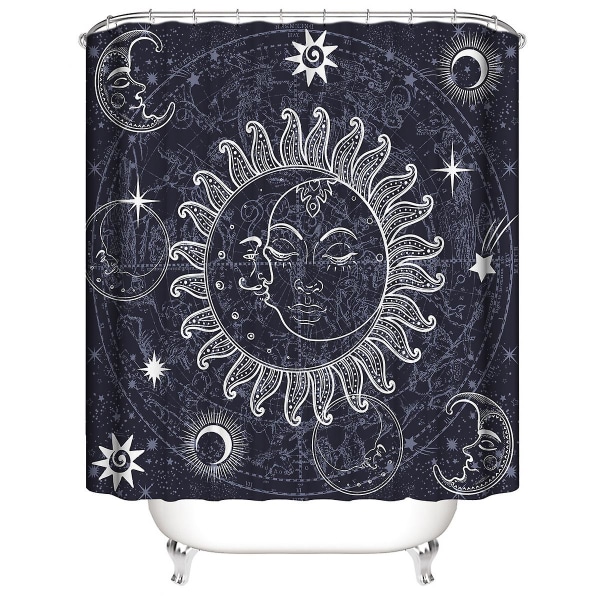 Bohemia Bruseforhæng 180*180cm, Bohemia Bruseforhæng Vandtæt Polyester Bruseforhæng Med 12 Kroge Til Juledekoration, Badeværelsesforhæng
