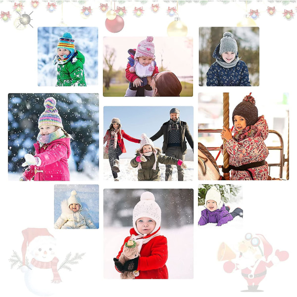 Barnmössa Scarf Och Handskar Set - 3st Acsergery Vintermössa Toddler stickad fleecepresent