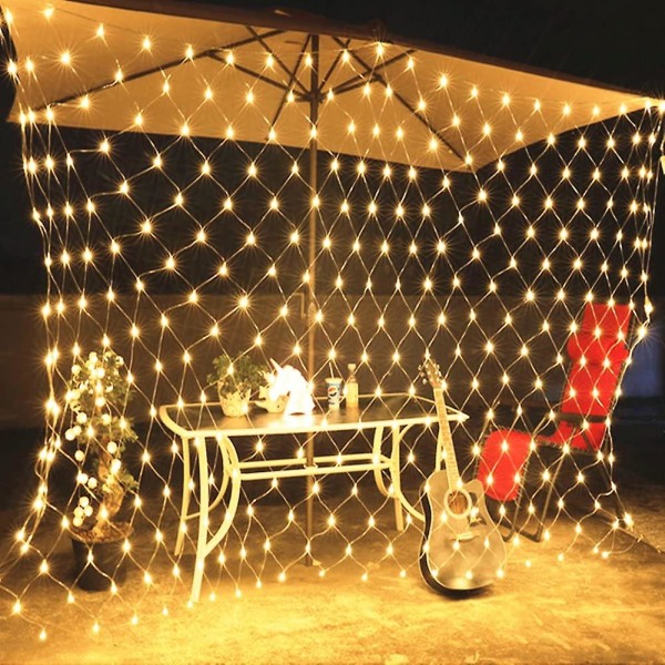 2*2m Led Light Net String Lights Med 204 Leds Christmas Net-mesh Med Kontrollbox