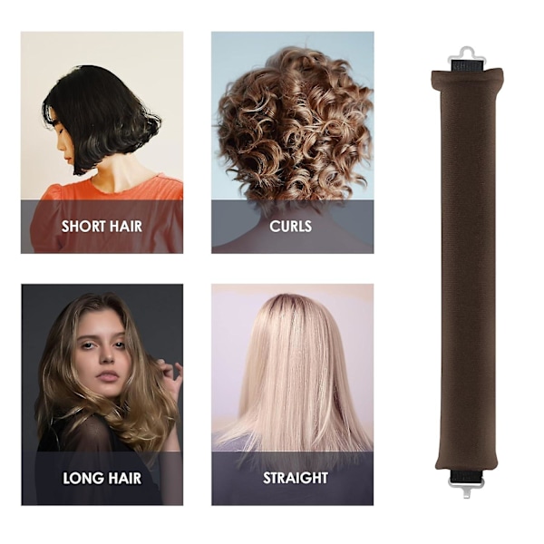 SBSGV 3-pack Värmefria Lockar Hårcurlers, Flexibla Satin Värmefria Långa Hårrullear, Mjuka DIY Våghårrullear Stylingverktyg för Långt Medellångt Hårlås Brown