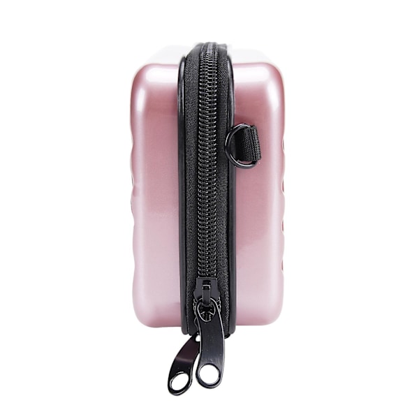 BAELLERY N1203 Mini Resväska Hård Skal Makeup Väska ABS+PC Bärbar Kosmetika Telefon Crossbody Väska Rose Gold