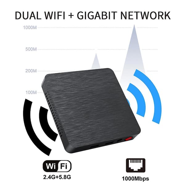Mini PC Computer Host Kompakt Størrelse Dual WiFi Alsidig til Hjemmekontor UK