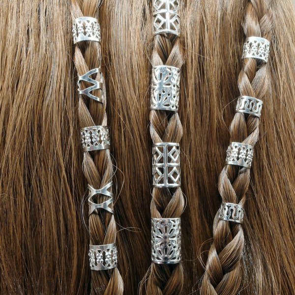 100 st Guld Långt hår Lås Pärlknappar Tillbehör Fläta hårband för kvinnor och flickor Justerbara manschetter