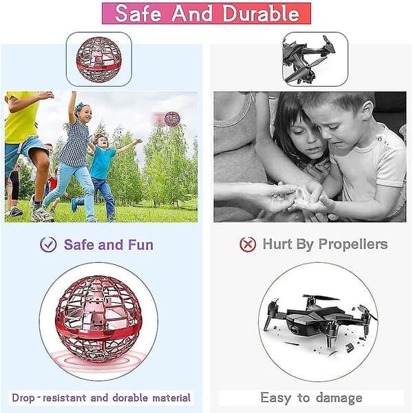 Mini Drone, Drone for Barn Ball Leker LED Lysende Flygende Leker Gaver Orb for Gutter