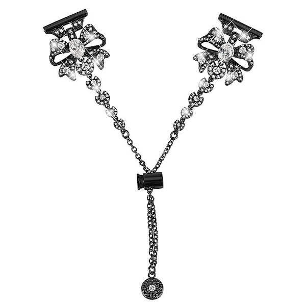 20mm ruostumattomasta teräksestä valmistettu rannekoru Huami Amazfit Cheetah -kelloon, strassikivinen rusettiranneke Black