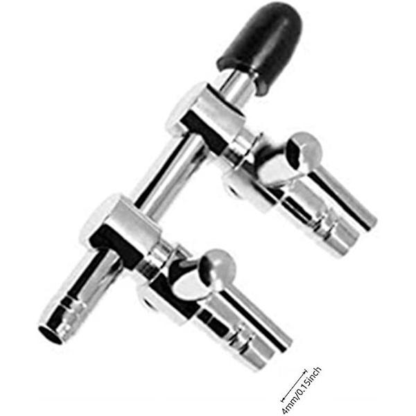 Akvarium Luftventil 2-veis Inline Manifold Luftstrøm Pumpe Slange Splitter Spak Kontrollventil 4-pakning