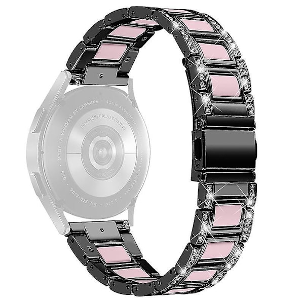 Urrem i rustfrit stål og resin til Huawei Watch GT 2 42mm/Watch 2/Honor MagicWatch 2 42mm Black  Pink