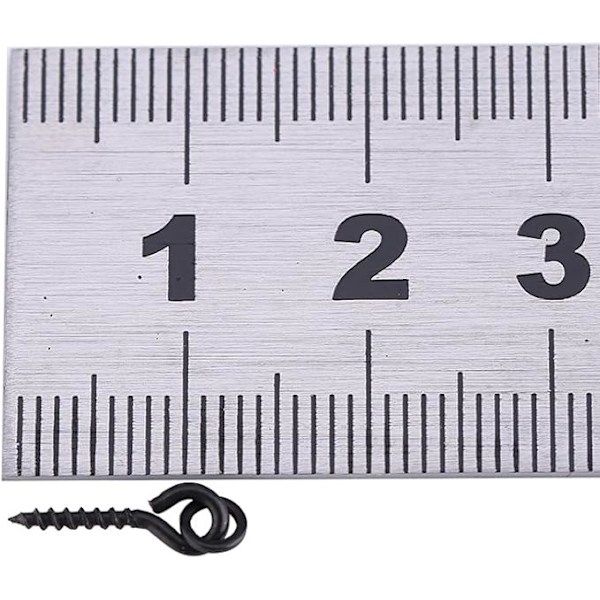 100 stk. 15 mm agnskruer fiske agn fiske boilie agnskrue lokkemadspinde med runde ledløkker hvirvler ternalt tackle tilbehør, sublight sort