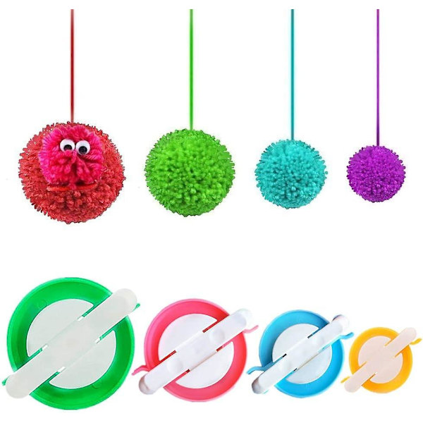 4 Størrelser Pompon Pom-pom Maker For Fluff Ball Weaver Nål Håndverk Diy Ull Strikking Håndverktøy Sett Dekorasjon Av
