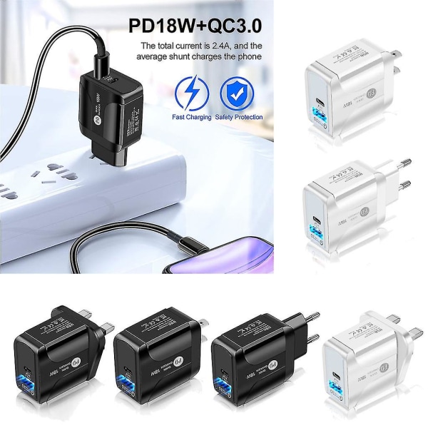 Quick Charge 3.0 Pd Usb Oplader 18w Usb Hurtig Oplader Strømadapter Opladning
