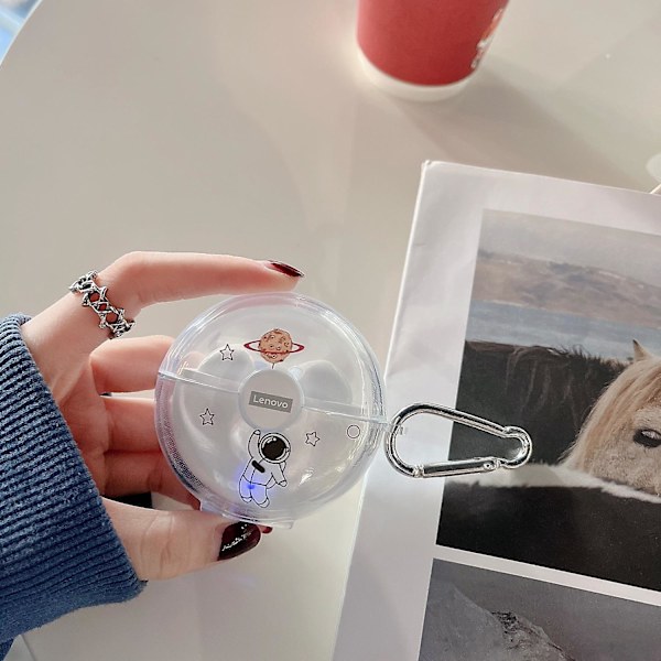 TPU-fodral för Lenovo LP80 Bluetooth-hörlurar, mönstrad, transparent, anti-fall-skydd Yellow Planet