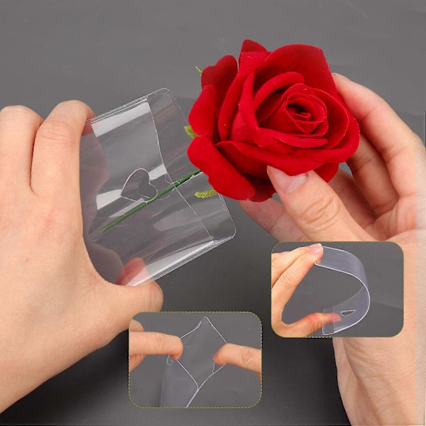 20 st Pocket Boutonniere Plastficka, Fodral för Boutonniere Kort Utan Nål