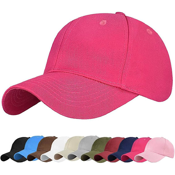 Baseball-lippis sotkuiselle nutturalle poninhännällä, puoliksi verkkomainen, säädettävä lippalakki, unisex, polo-tyylinen, klassinen, urheilullinen, rento, yksivärinen kesähattu Rose red