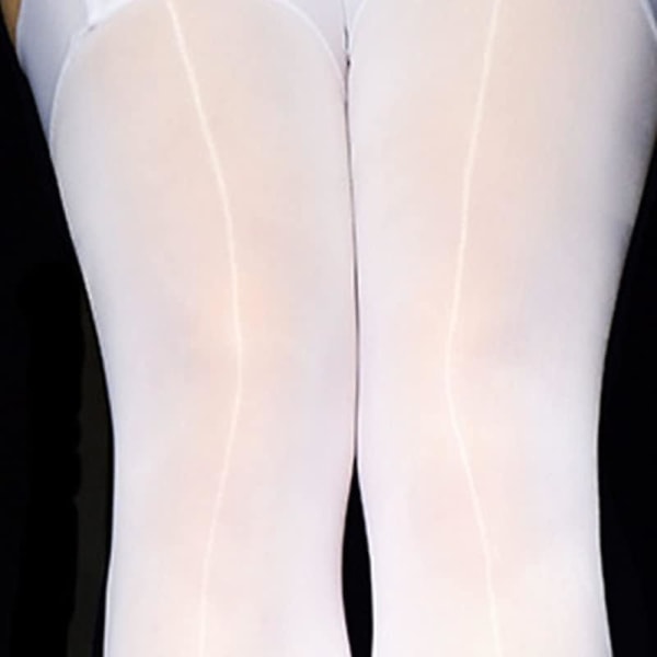 8d Shiny Lace Hold Ups Smidig Skir Vackra Ben Lår Höga nylon White