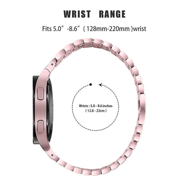 Watch för Samsung Galaxy Watch4 Active 40mm/44mm/Watch4 Classic 42mm/46mm 5 pärlor 3 rader Rose Pink Rose