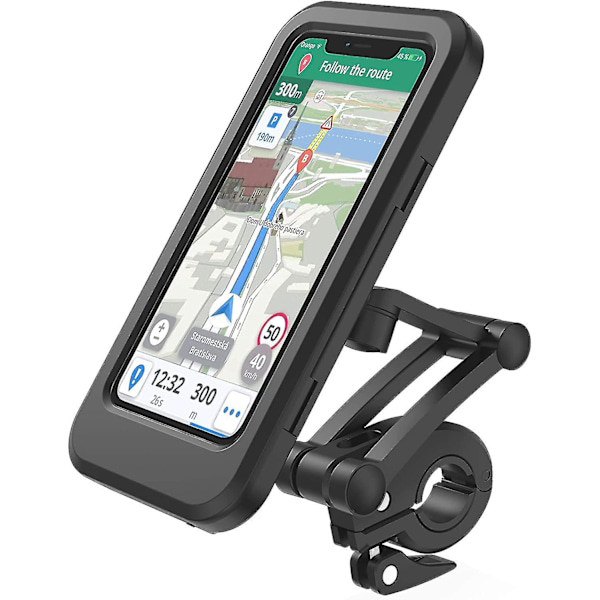 Sykkel Mobiltelefonholder, Vanntett Smartphoneholder Med Berøringsskjerm, 360 Roterbar, Høydejusterbar Kompatibel Med Iphone Samsung Galaxy H