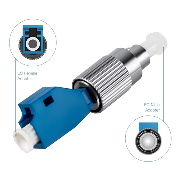 4 st Visual Fault Locator Fiberadapter, Fiberoptisk Koppling, Singlemode 9/125um FC Hane till LC Hona Hybrid Optisk Fiber