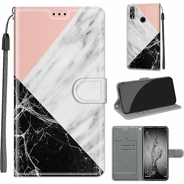 (Style 14) chooseu Etui til Huawei P Smart 2019 Læder Etui med Silikone Stødsikkert Wallet Flip Etui og Folio Stand Funktion Stilfuldt Mønster til Gir
