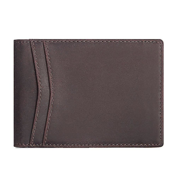 Ultra Slim Fold Front Pocket Wallet Læder Kortholdere til Mænd Coffee