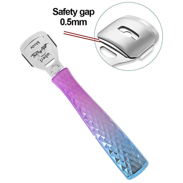 Konvertibel fodhøvl i rustfrit stål, fodfilsæt, pedicureværktøj, ligtornefjerner, fodskrubber Purple orchid dead skin planer Flash Bag