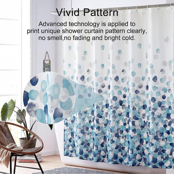 Dusjforheng Muggsikkert Resistent Baderomsforheng Vaskbart Vanntett 150x180cm Blue