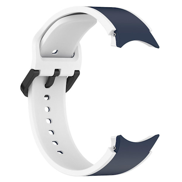 Andningsbar mjuk silikonklockarmband för Samsung Galaxy Watch6 40/44mm/ Watch 4/5 40/44mm /5 Pro 45mm Midnight Blue   White