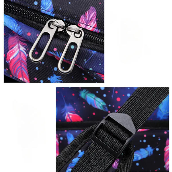 3 st söta tecknade tryckta ryggsäckar med crossbody-väska och pennfodral set, pojkar och flickor mode casual preppy ryggsäck rosa
