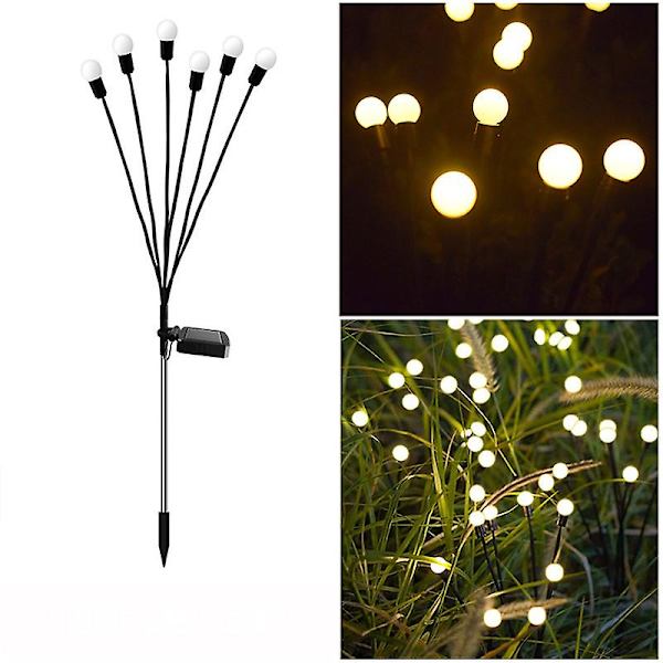 Solcellehavelamper - 2 pak Led Solcelle Sankt Hans Orm Lys Warm 6 head