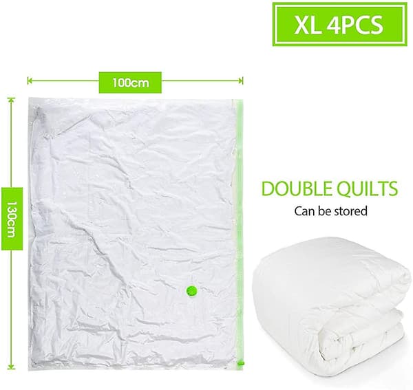 4-pack extra stora vakuumförvaringspåsar [130x100cm] för kläder,