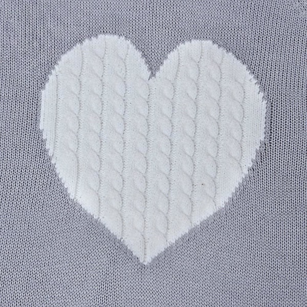 Dame Casual Hjerte Jumpere Kabelstrikket Rund Hals Sød Pullover Sweater Gave