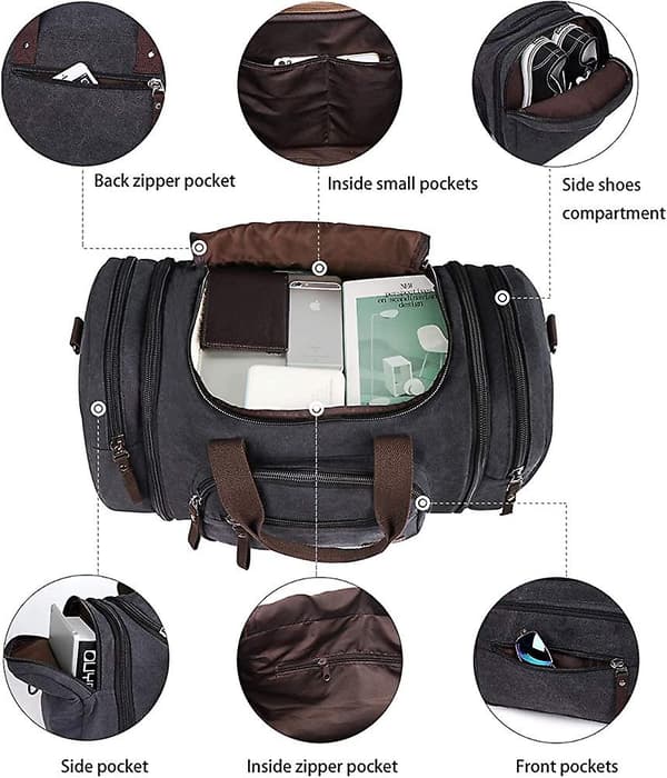 Canvas Duffel Tasker, Nye To Sidelommer Til Acsergery Forlængelser Til Acsergery Unisex Weekend Gave