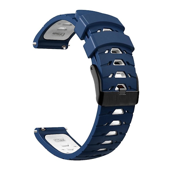 Silikone Urrem til Samsung Galaxy Watch 5 40mm/44mm / 5 Pro 45mm med Trapezformede Huller Midnight Blue White