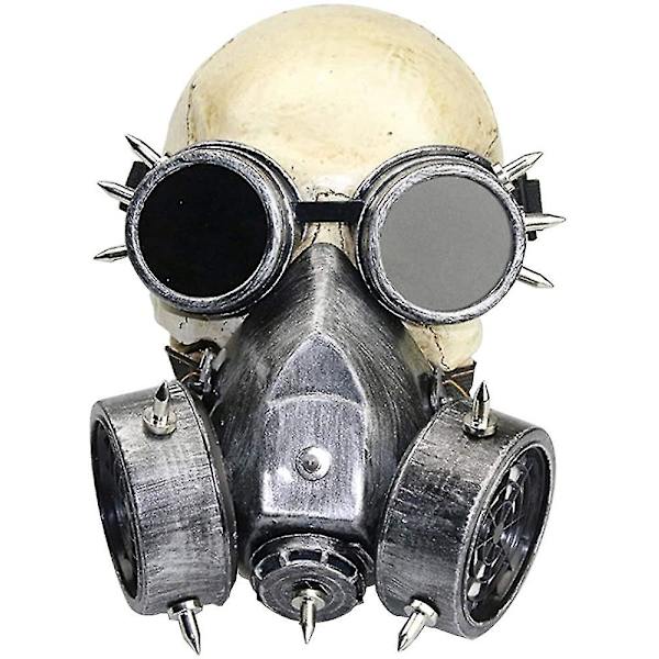 Retro Steampunk Gasmask för Halloweenfest Cosplay Maskerad Kostym Mask Gold