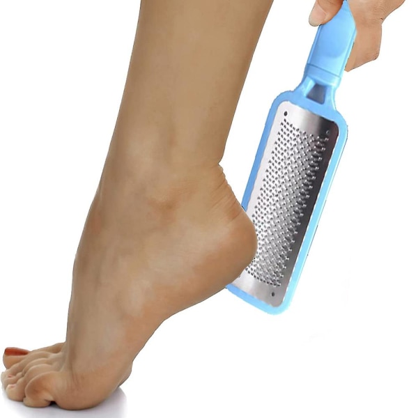 Foot File Callus Remover, professionell fotskrubber pedikyrsats, kirurgisk rostfri stålfil blue