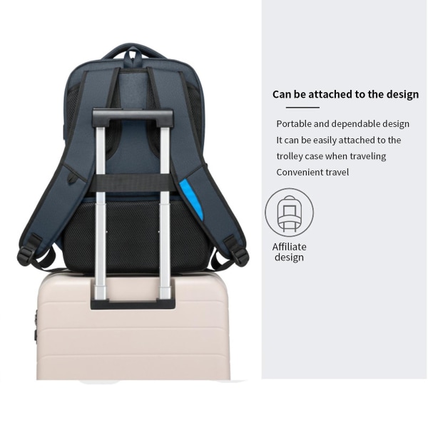 New Arrive 15,6 tums ryggsäck för bärbar dator Business Anti Theft Slim Slitstark collegeryggsäck med USB laddningsbokväska för man kvinna dark grey
