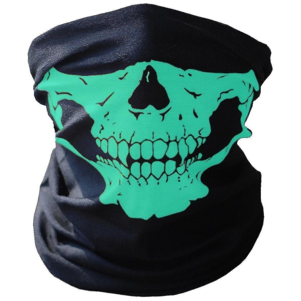 Skelettmask Halsduk Halloween-skelett Mask Flerfärgad Valfri Green