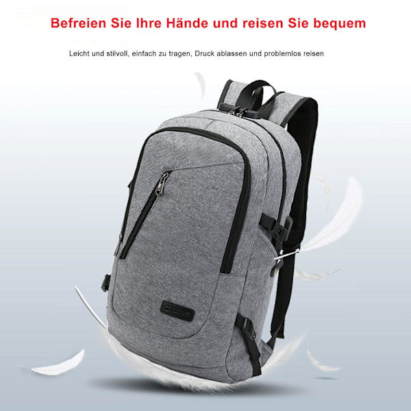 Antistöld Laptop Ryggsäck, Business Resor Slank Hållbar Laptop Ryggsäck Med Usb Laddningsport grey
