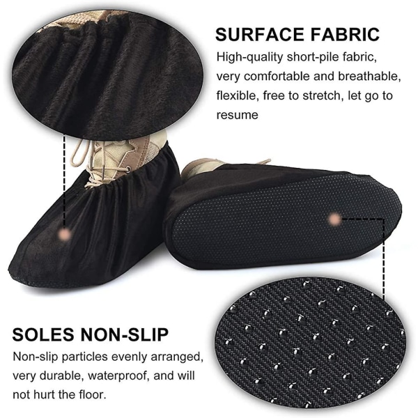 10 par tvättbara tygöverdragsskor Återanvändbara halkfria skoöverdrag med flanell