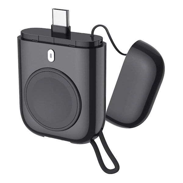 W01 Bærbar Trådløs Oplader til Apple Watch Power Bank Magnetisk Rejse Smart Watch Oplader Black