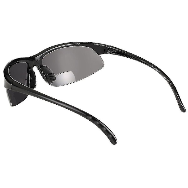 2 Par Unisex Bifokale Sport Wrap Solbriller - Udendørs Læse Solbriller - Black Black 1.5